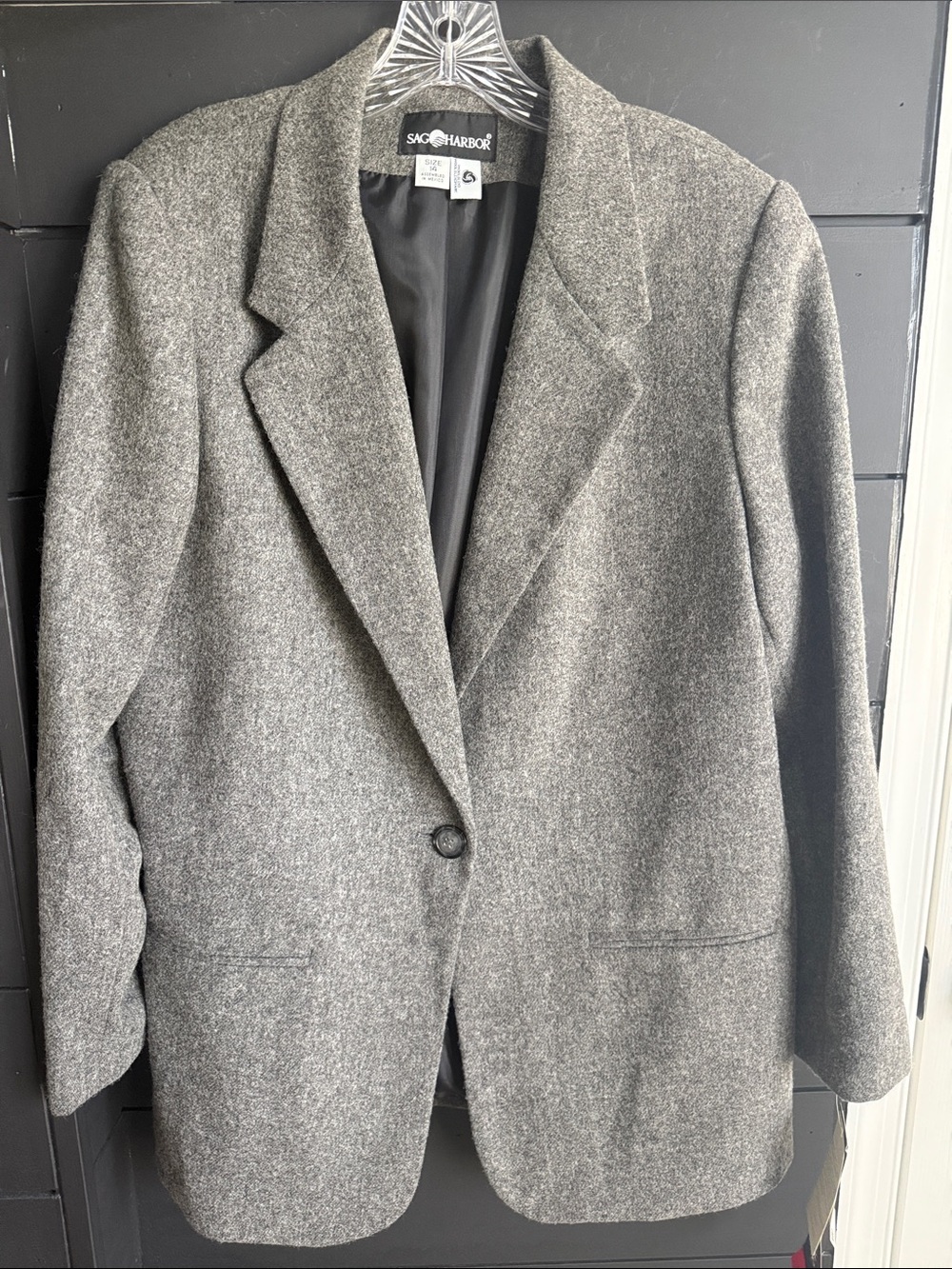 Sag Harbor Gray Single-Button Wool-Blend Blazer